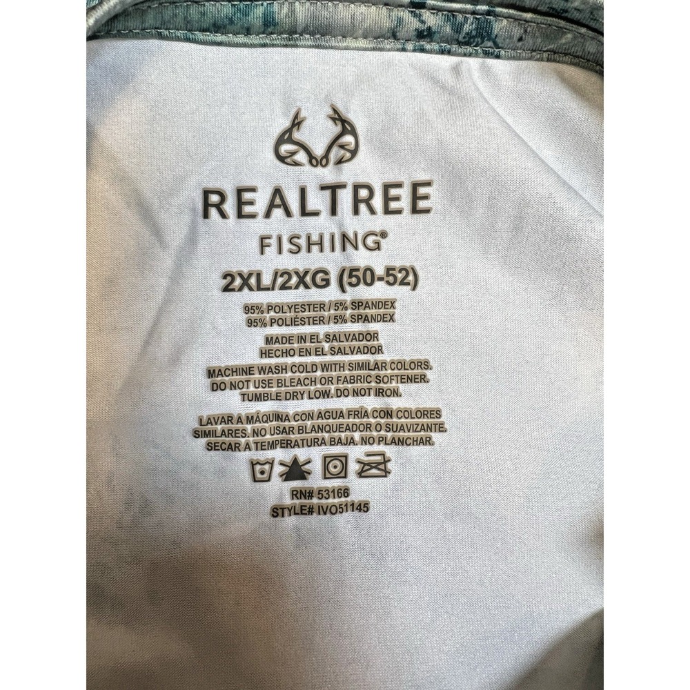 Realtree Fishing Extreme Long Sleeve Shirt 2XL Aqua Camo Moisture Wicking NWT - Picture 4 of 9